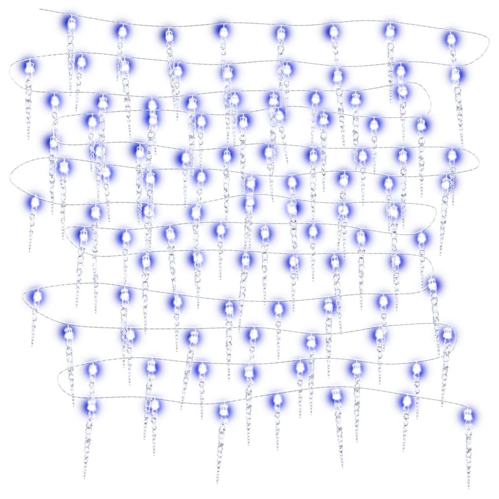 Icicle Light Set of 100 Blue Acrylic 16.4 ft Remote control