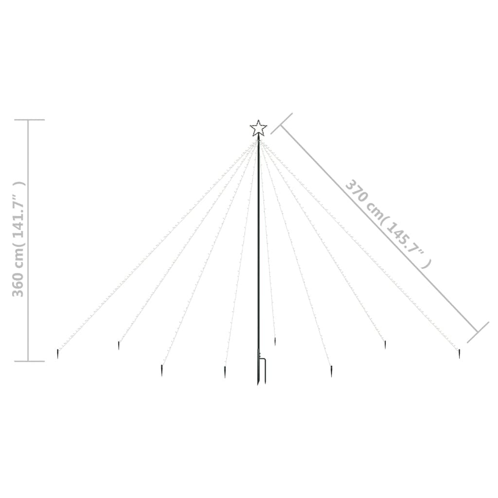 Led Christmas Tree Cold White Metal, LED 11.8 ft