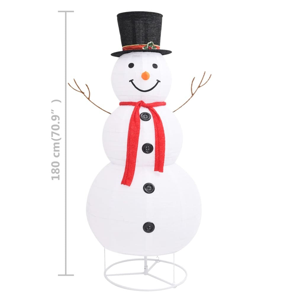 Snowman Figure White Fabric Large Christmas Snowman Figure