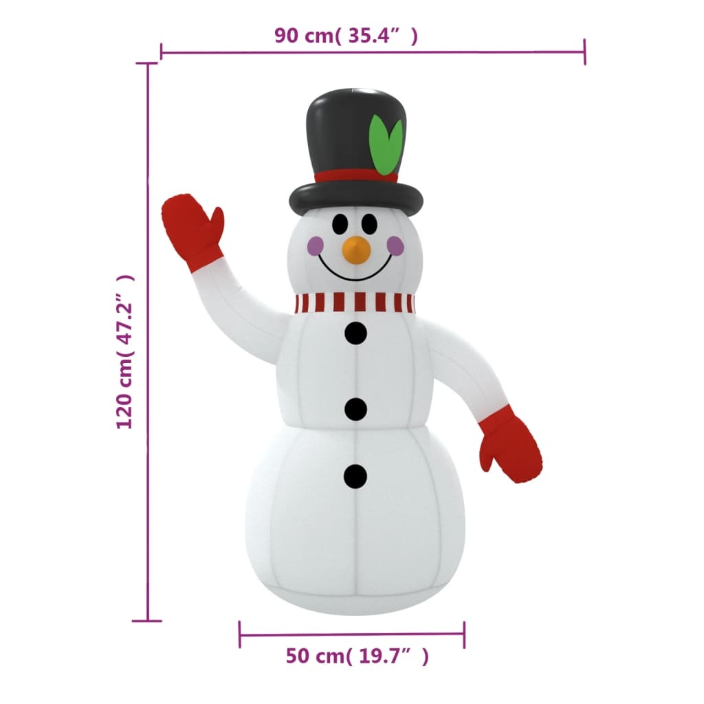 Inflatable Snowman Multicolor Oxford Fabric with PU Coating Medium