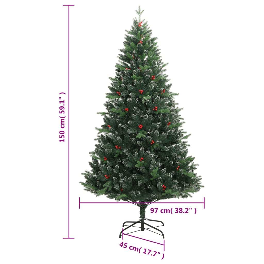 Artificial Hinged Christmas Tree Green PVC, PE, metal Medium