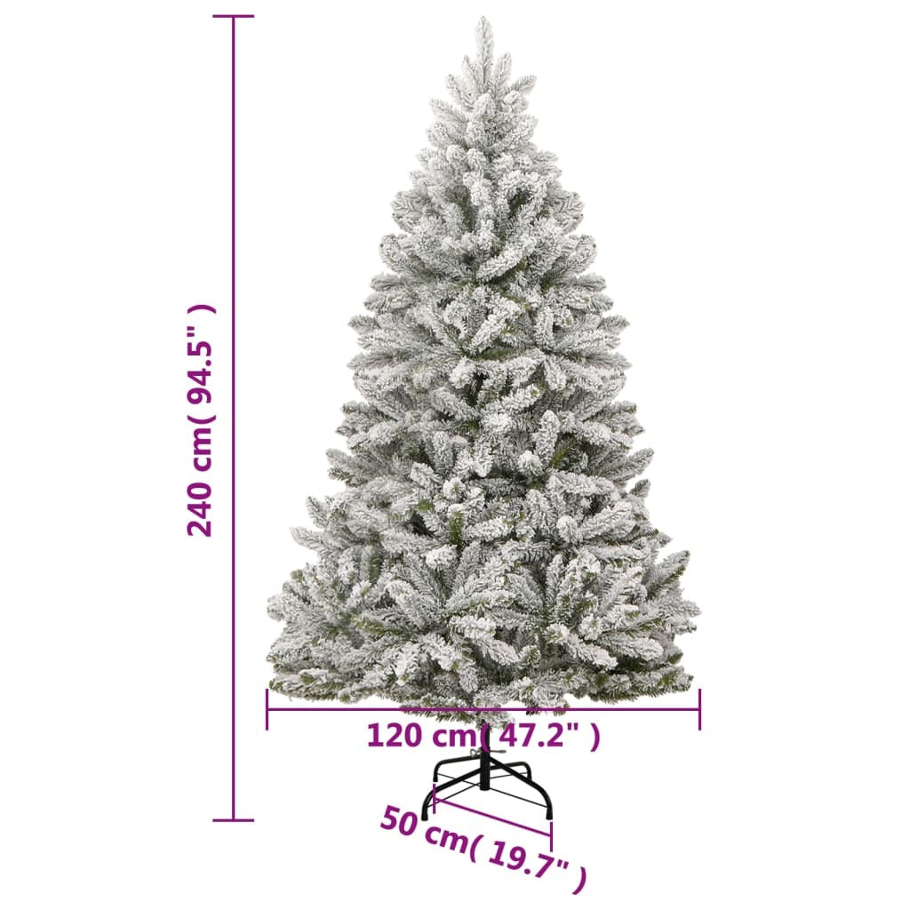Artificial Hinged Christmas Tree Green and white PVC, metal