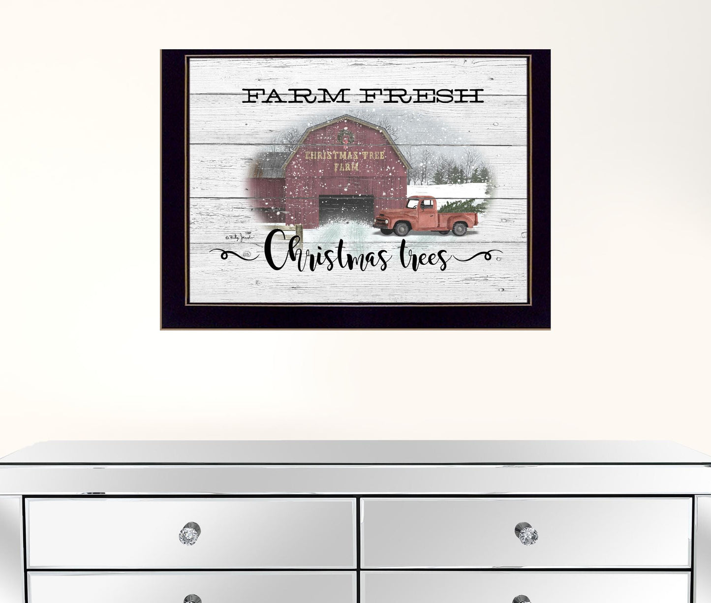 Farm Fresh Christmas Trees 1 Black Framed Print Wall Art