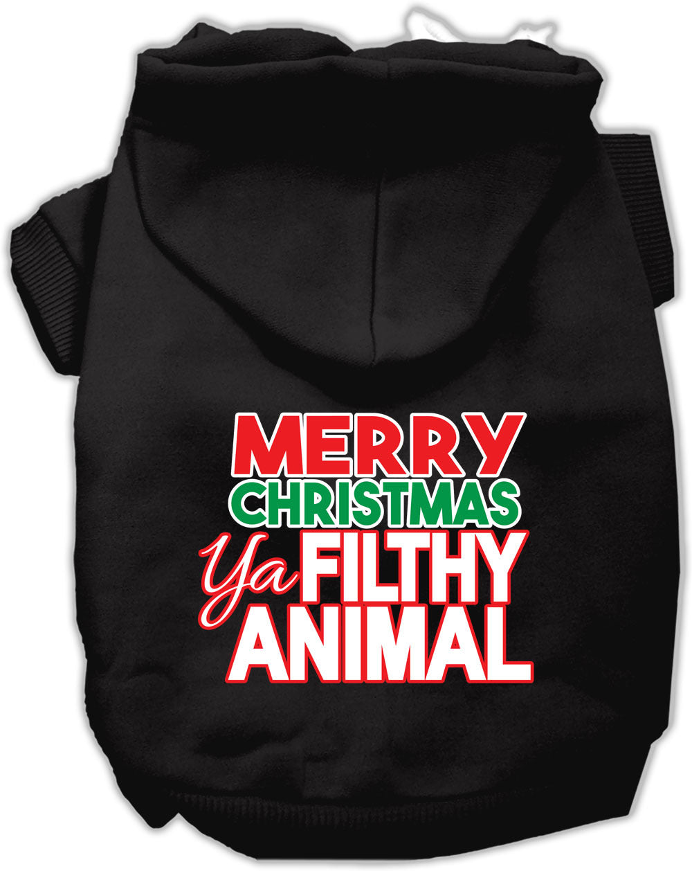 Ya Filthy Animal Screen Print Pet Hoodie Black Lg