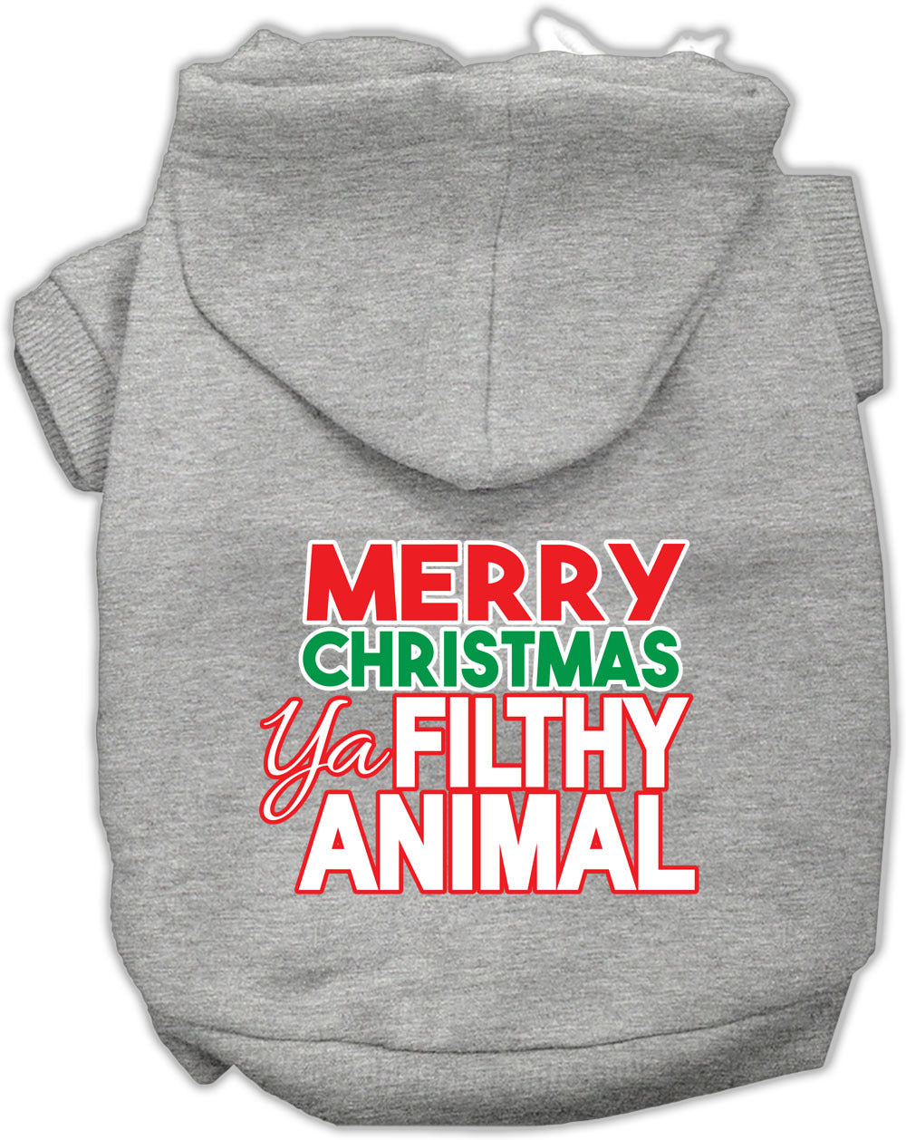 Ya Filthy Animal Screen Print Pet Hoodie Grey Lg