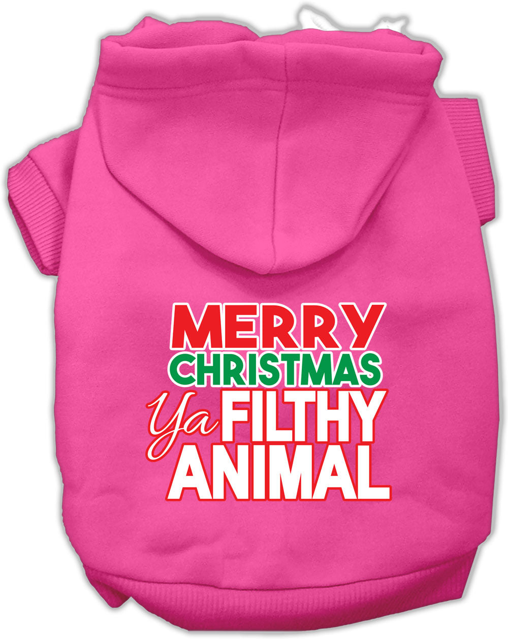 Ya Filthy Animal Screen Print Pet Hoodie Bright Pink XL