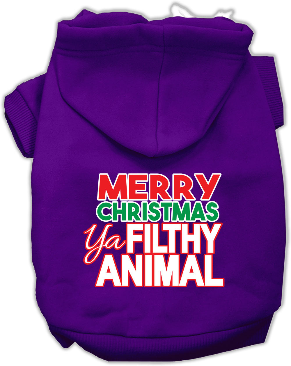 Ya Filthy Animal Screen Print Pet Hoodie Purple XL