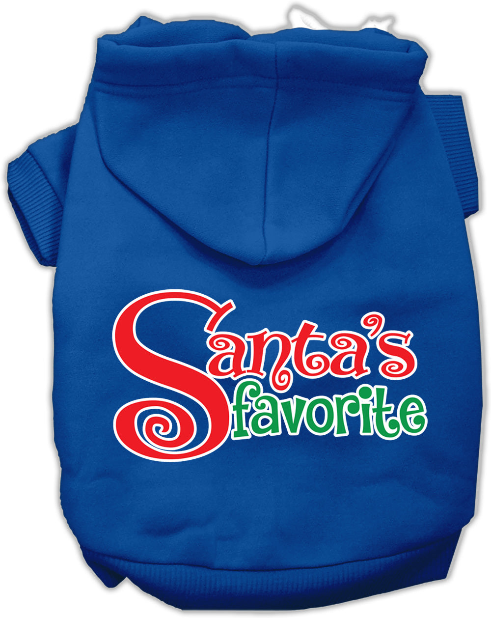 Santa's Favorite Screen Print Pet Hoodie Blue XL