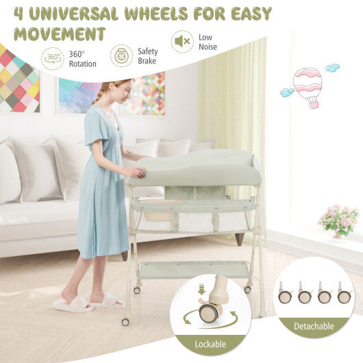 Baby Diaper Changing Table with Water Basin Wheel