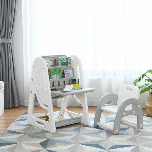 2-in-1 Kids Easel Desk Chair Set