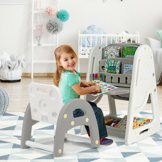 2-in-1 Kids Easel Desk Chair Set