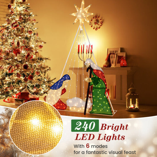 6 Feet Lighted Nativity Scene with 240 LED Lights