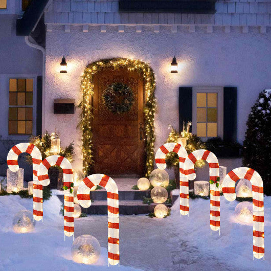 3 Pieces Pre-Lit Candy Canes with 75 LED Lights
