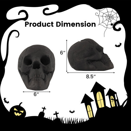 Halloween Fire Pit Skull Halloween Decoration-Black - Color: Black
