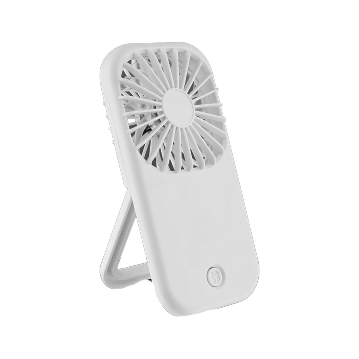 Portable White Handheld Fan with Kickstand