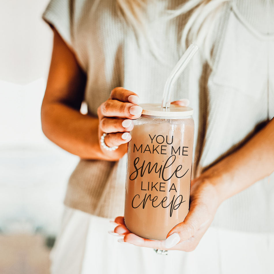 Smile Like A Creep 20oz Glass cup