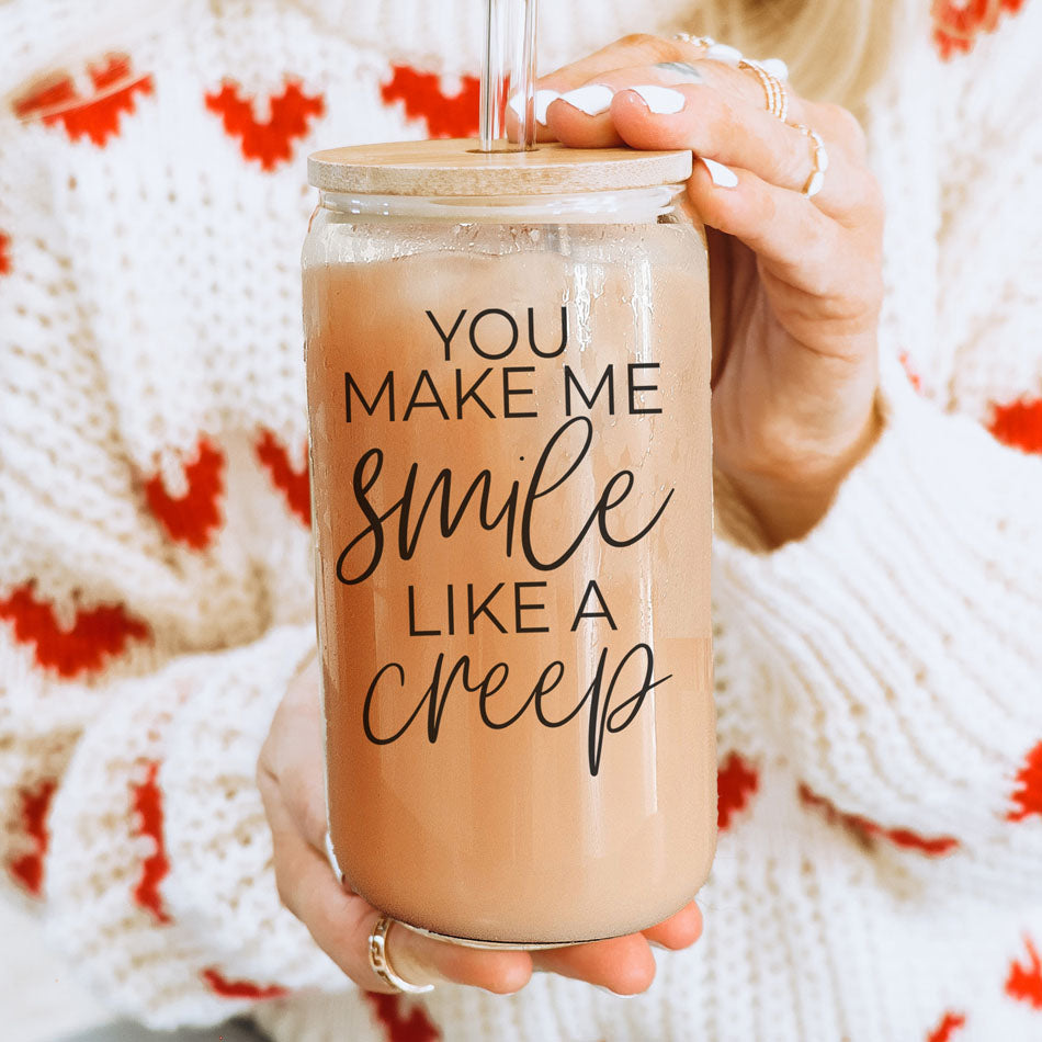 Smile Like A Creep 20oz Glass cup