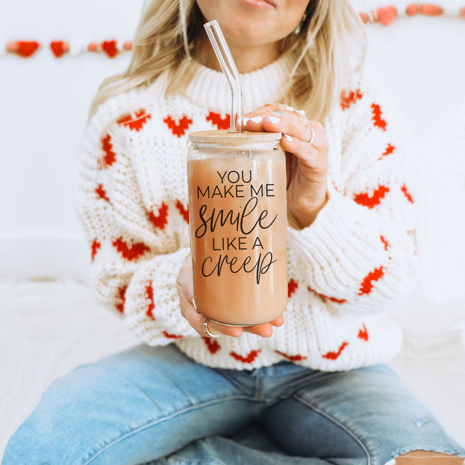 Smile Like A Creep 20oz Glass cup