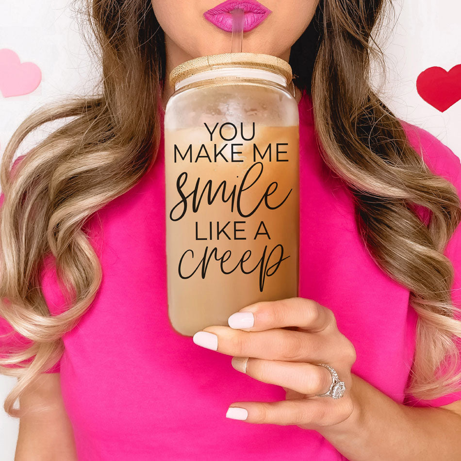 Smile Like A Creep 20oz Glass cup
