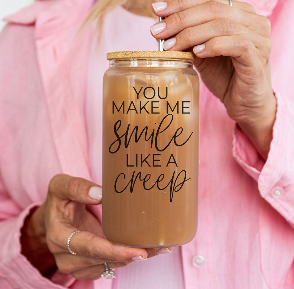 Smile Like A Creep 20oz Glass cup