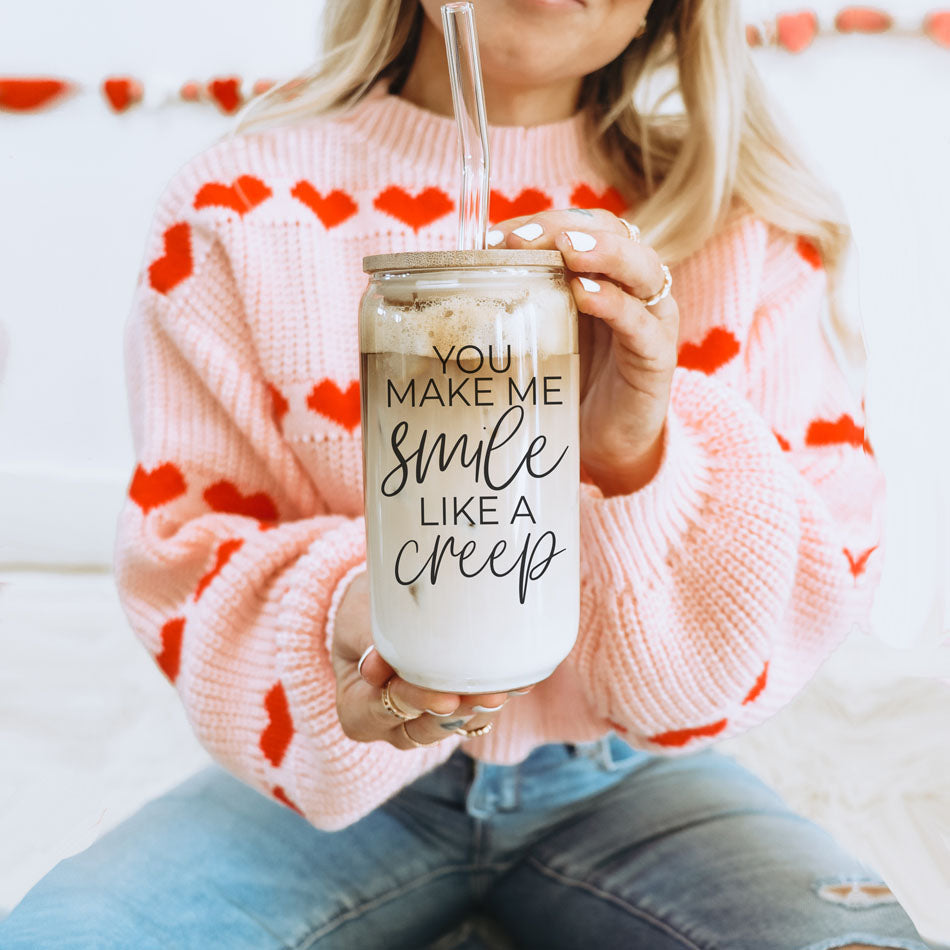 Smile Like A Creep 20oz Glass cup