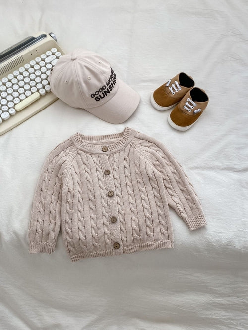 Baby/ Kids Unisex Comfortable Cotton Solid Color Sweater