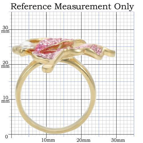 Gold Brass Ring with Top Grade Crystal in Multi Colors