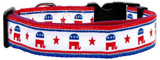 Political Nylon Republican Dog Collar Medium