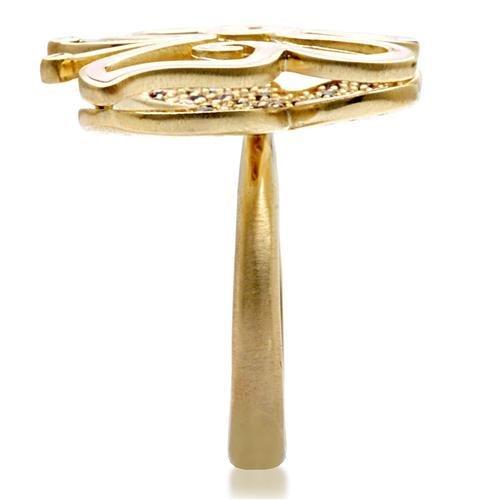 Matte Gold Brass Ring with AAA Grade CZ in Multi Color