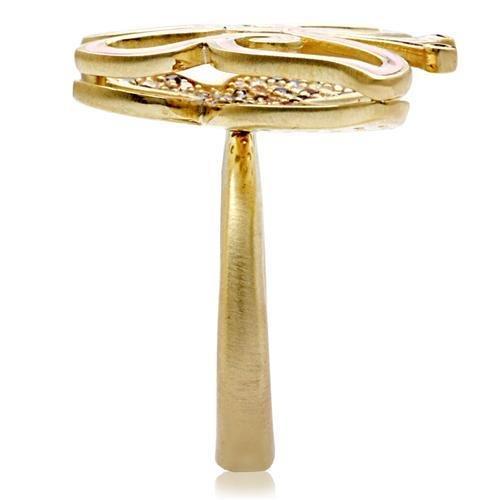 Matte Gold Brass Ring with AAA Grade CZ in Multi Color