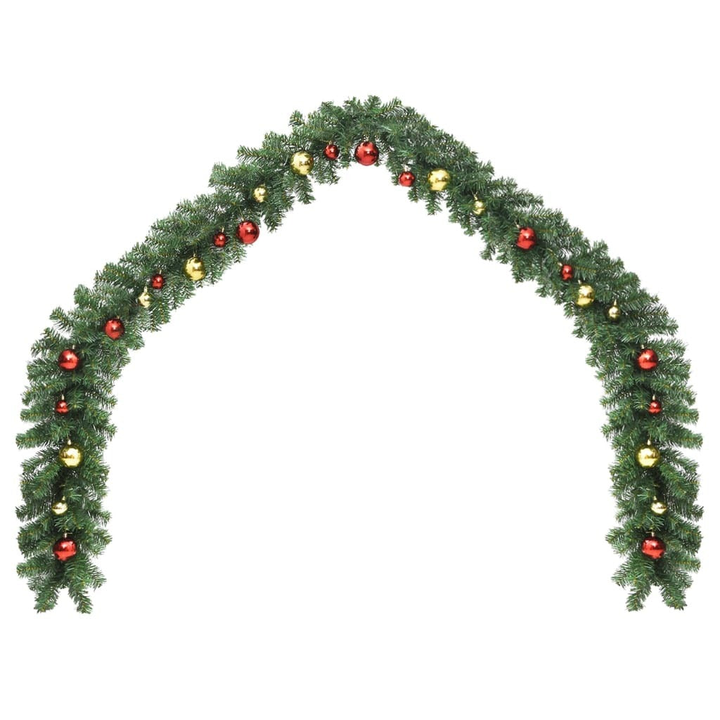 Christmas Garland Green, Gold, Red PVC 16.4 feet