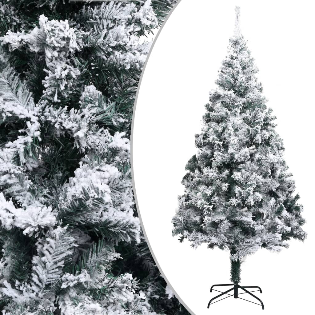 Artificial Christmas Tree Green with flocked snow PVC, steel 7.9 ft