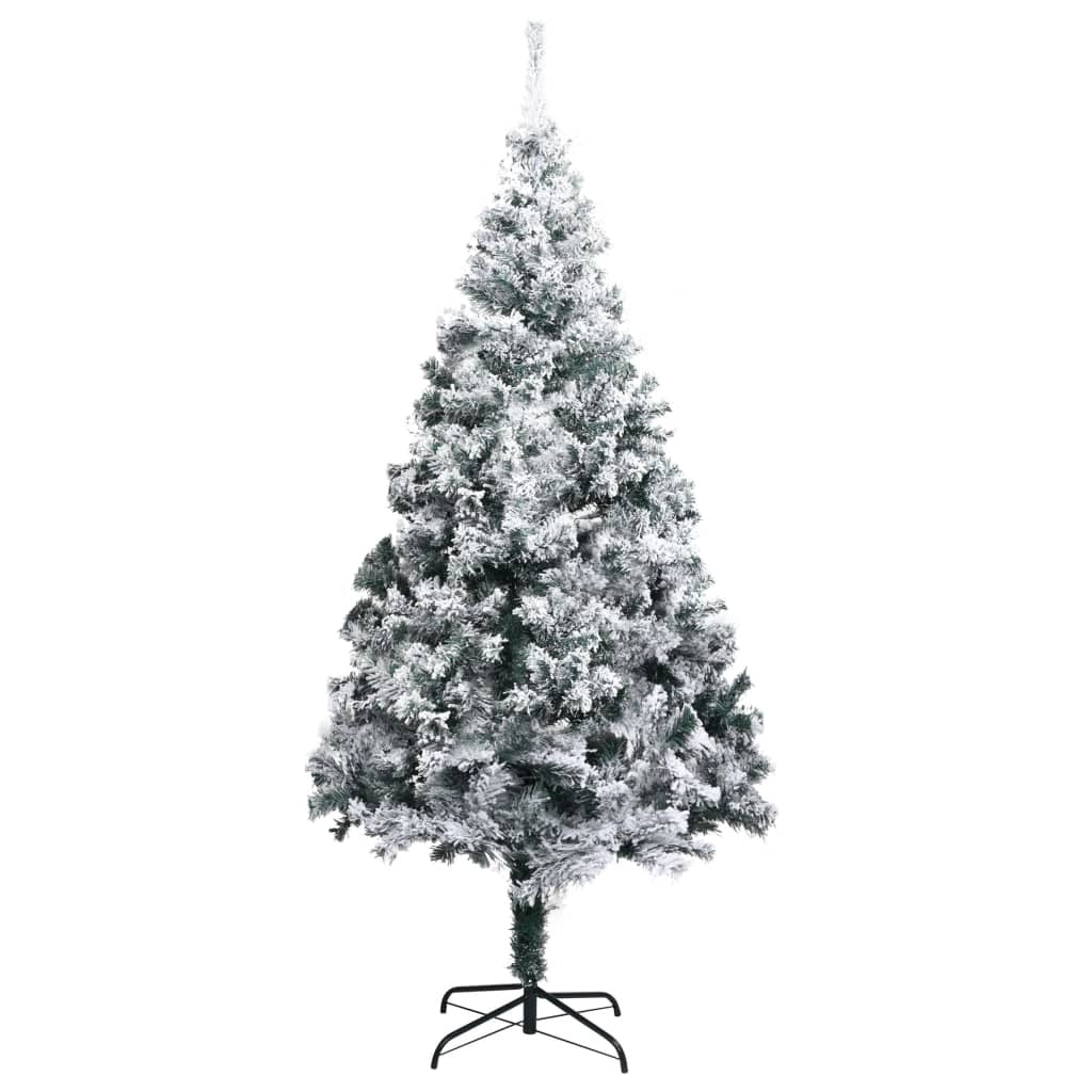 Artificial Christmas Tree Green with flocked snow PVC, steel 7.9 ft