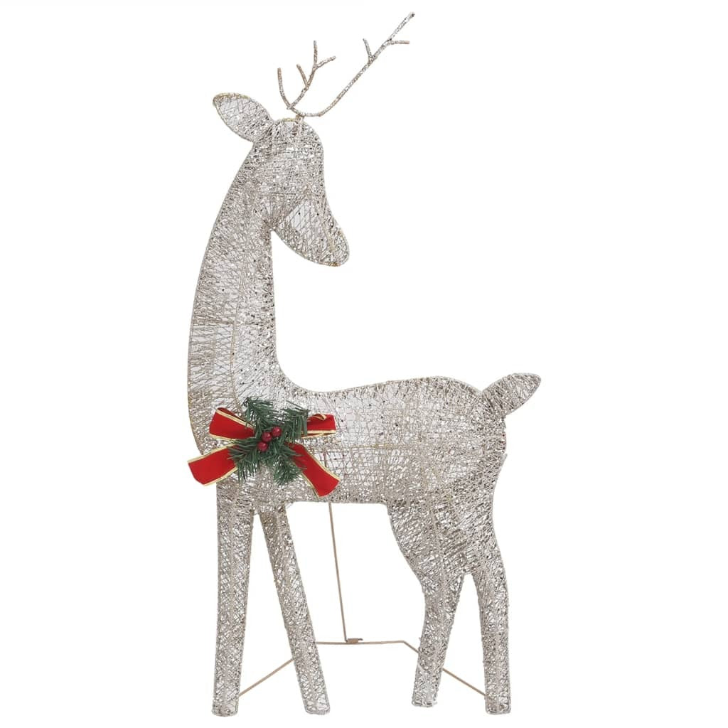 Christmas Reindeer Set of 6 Gold Fabric, Steel Medium