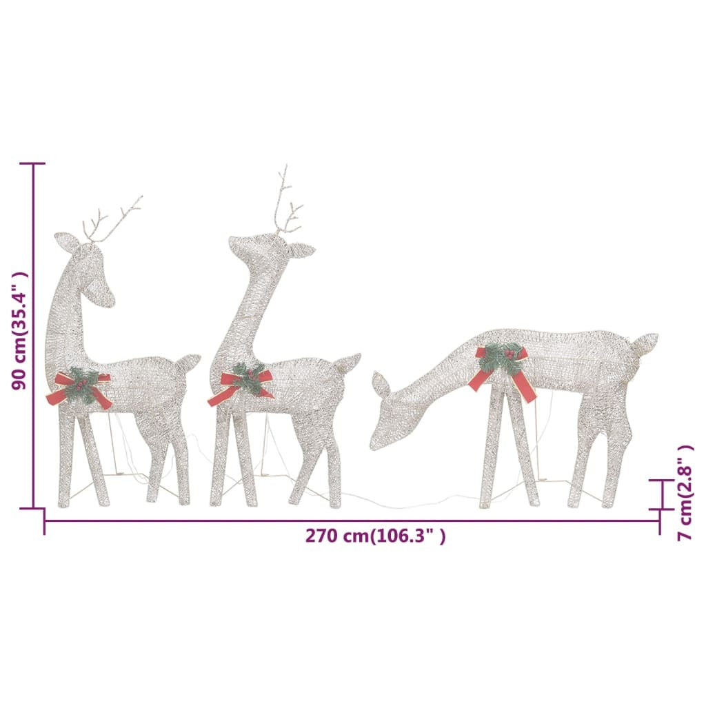 Christmas Reindeer Set of 6 Gold Fabric, Steel Medium