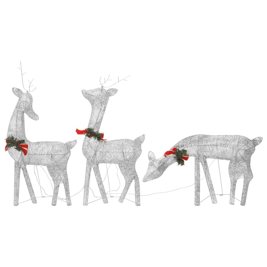 Christmas Reindeer Set of 6 Silver Fabric Large