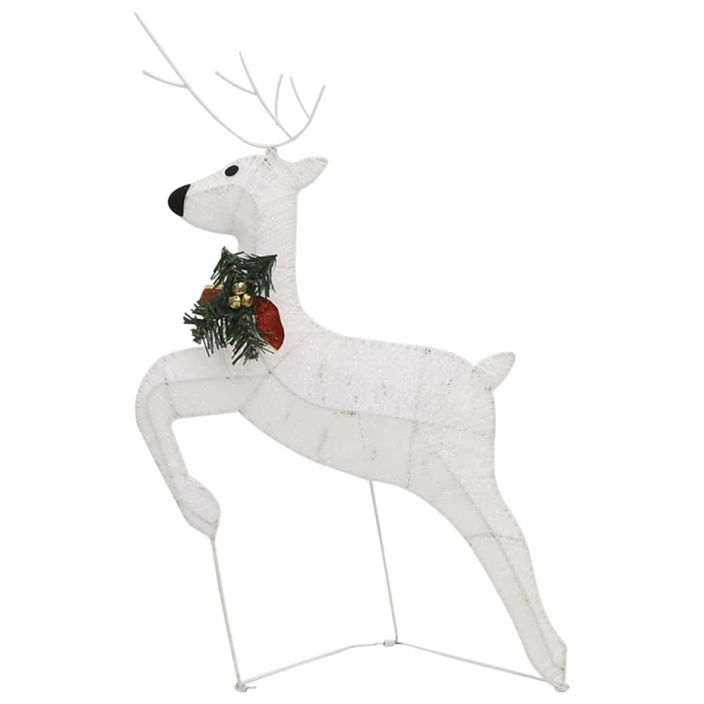 Christmas Reindeer Set of 6 White Mesh, Metal Medium