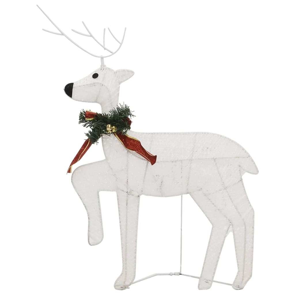 Christmas Reindeer Set of 6 White Mesh, Metal Medium