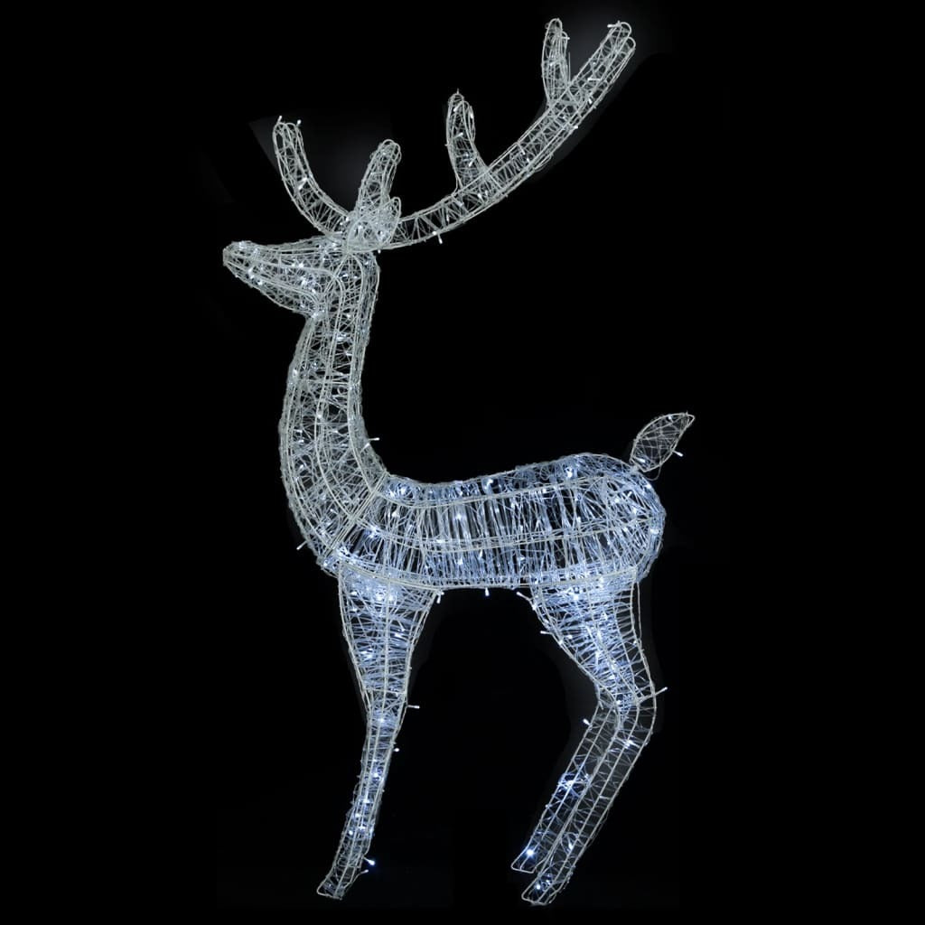 Christmas Reindeer Set of 2 Cool White Acrylic XXL