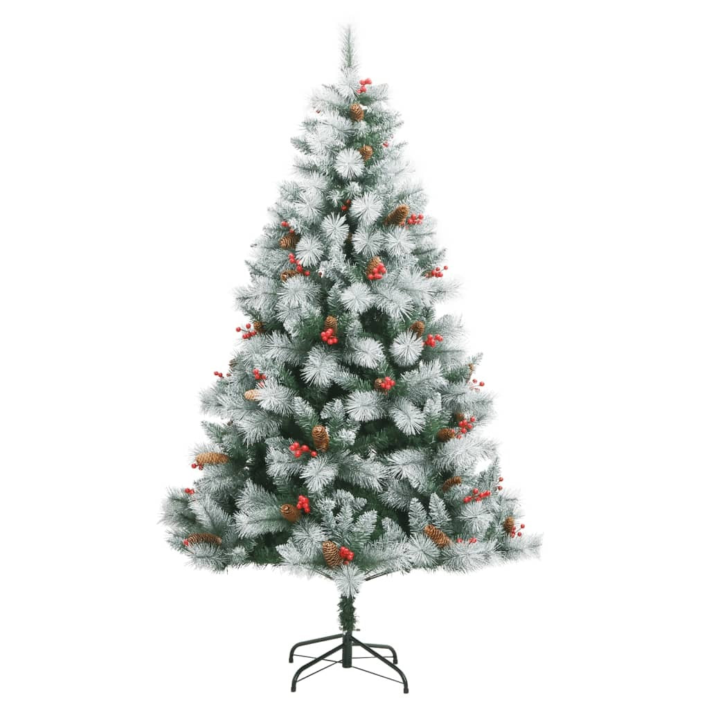 Artificial Hinged Christmas Tree Green and white PVC