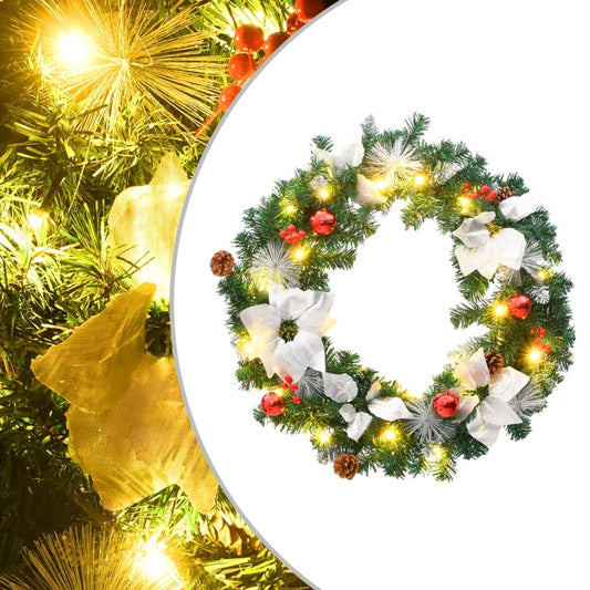 Christmas Wreath Green, Silver, Red, White PVC 23.6 in diameter