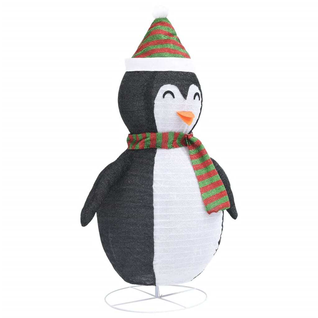 Snow Penguin Figure Black and White Fabric, Steel 47.2 in
