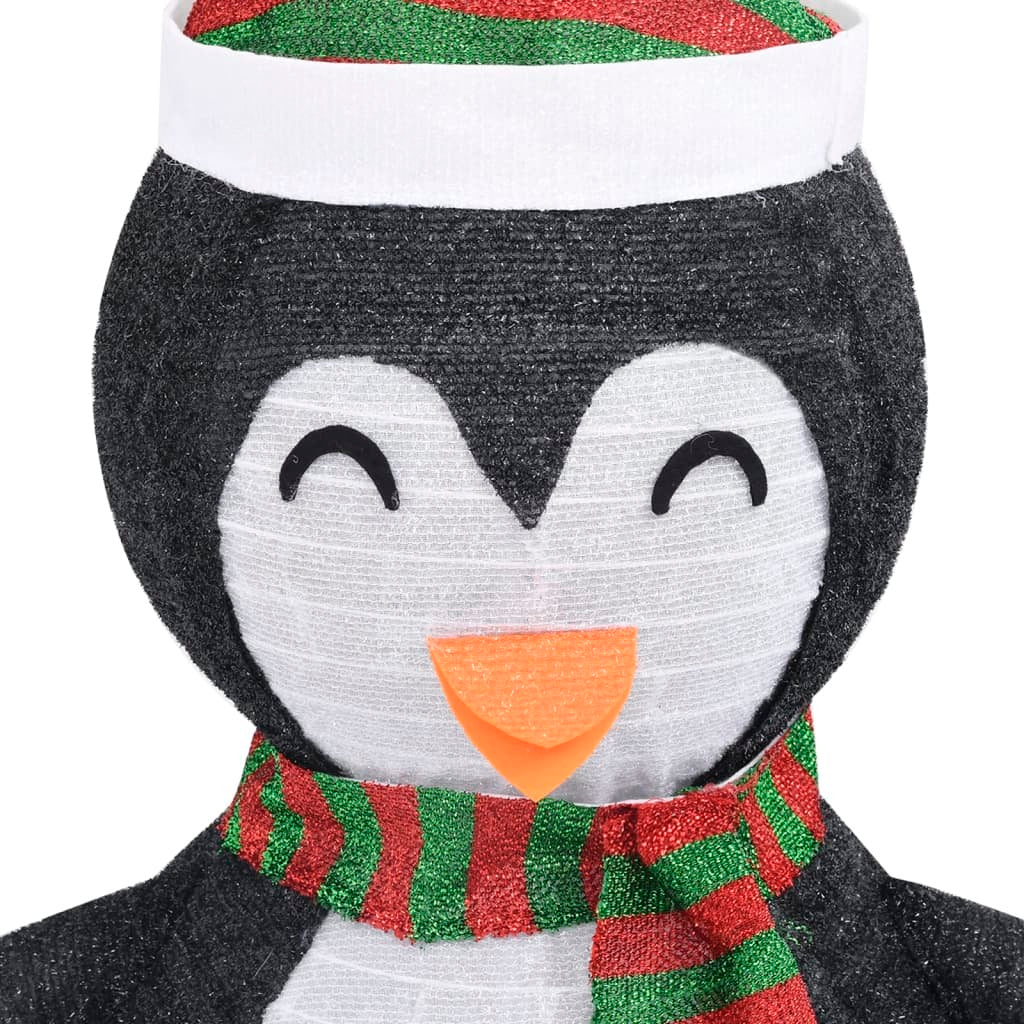 Snow Penguin Figure Black and White Fabric, Steel 47.2 in