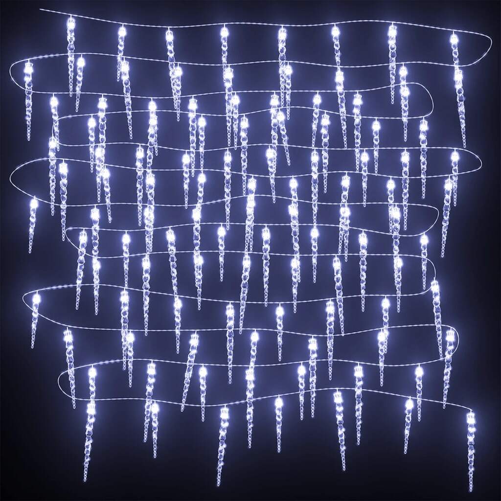 Icicle Light Set of 100 Cold White Acrylic Small