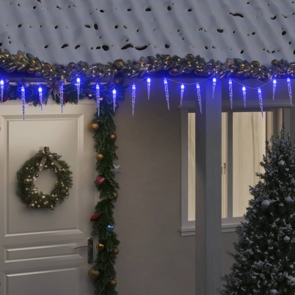 Icicle Light Set of 100 Blue Acrylic 16.4 ft Remote control