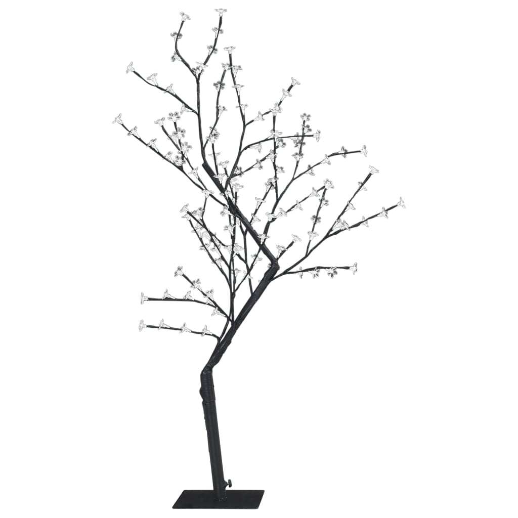 Christmas Tree Black and Warm White Plastic, Metal 4 ft