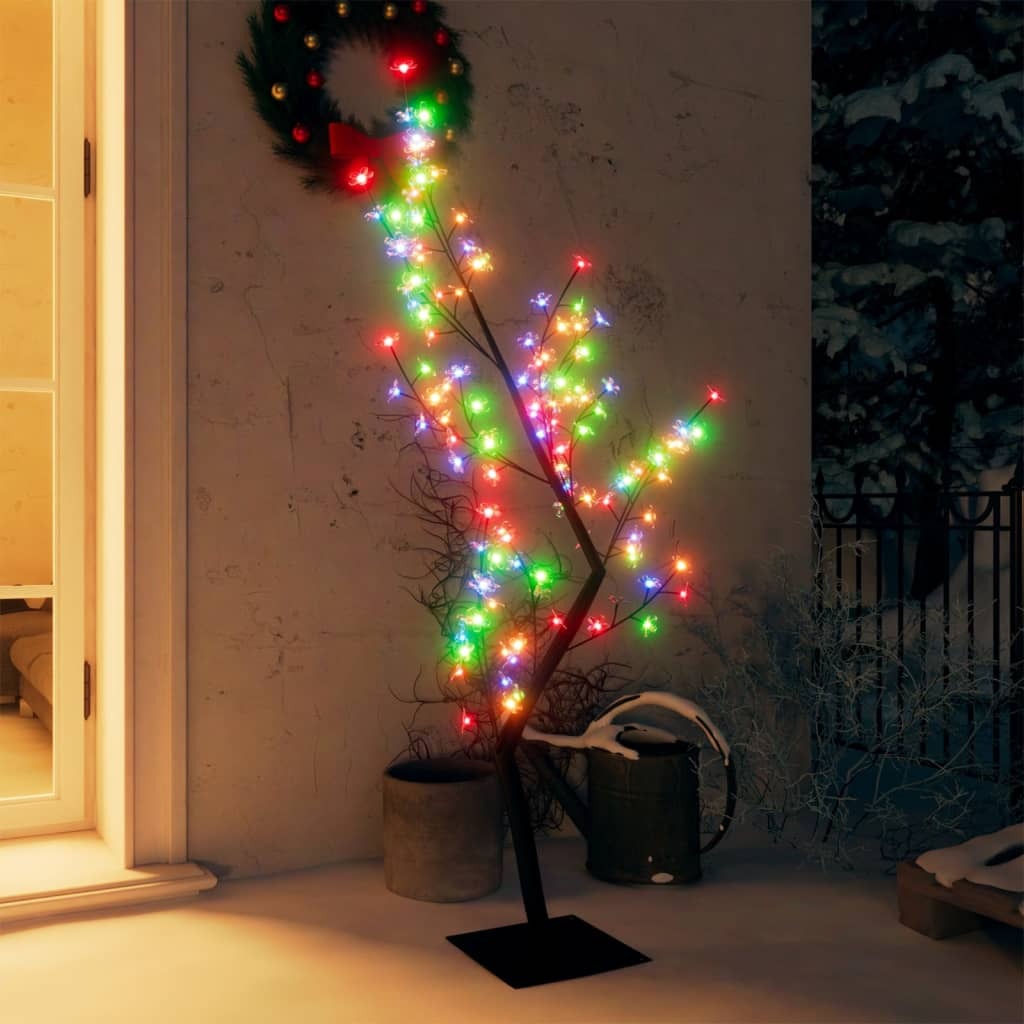 Christmas Tree Black, Colorful Plastic, Metal 4 ft Christmas Tree