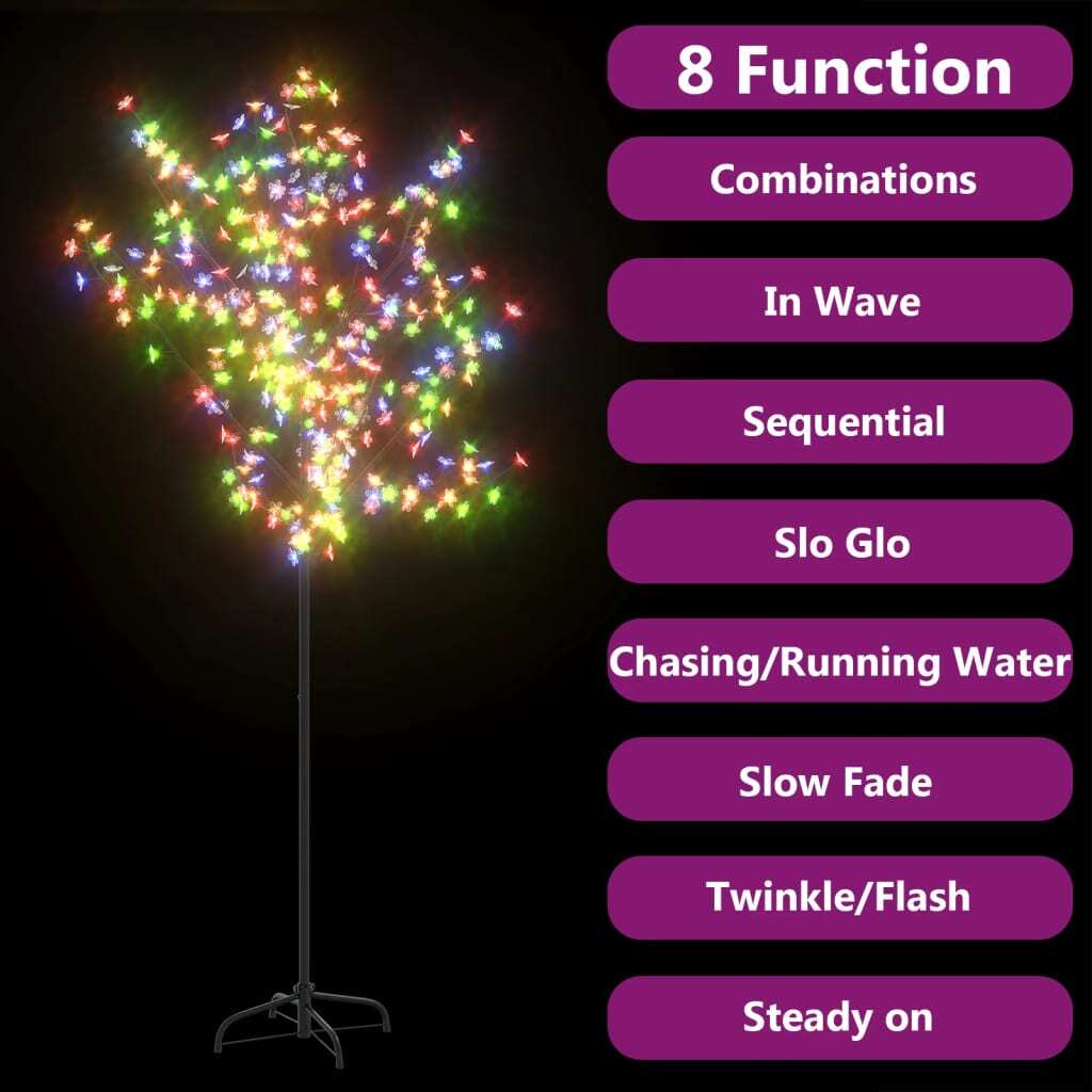 Christmas Tree Black trunk with colorful lights Plastic and metal