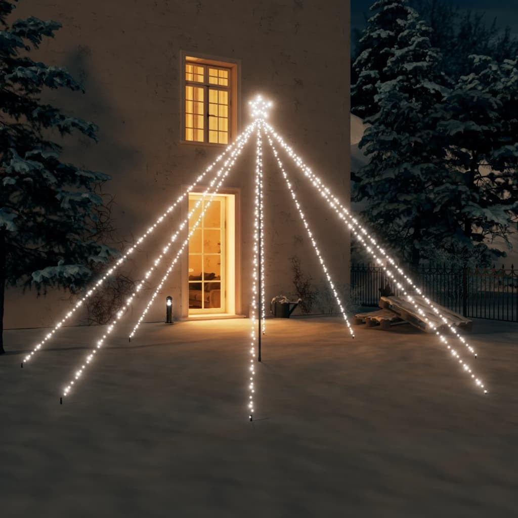 Led Christmas Tree Cold White Metal, LED 11.8 ft