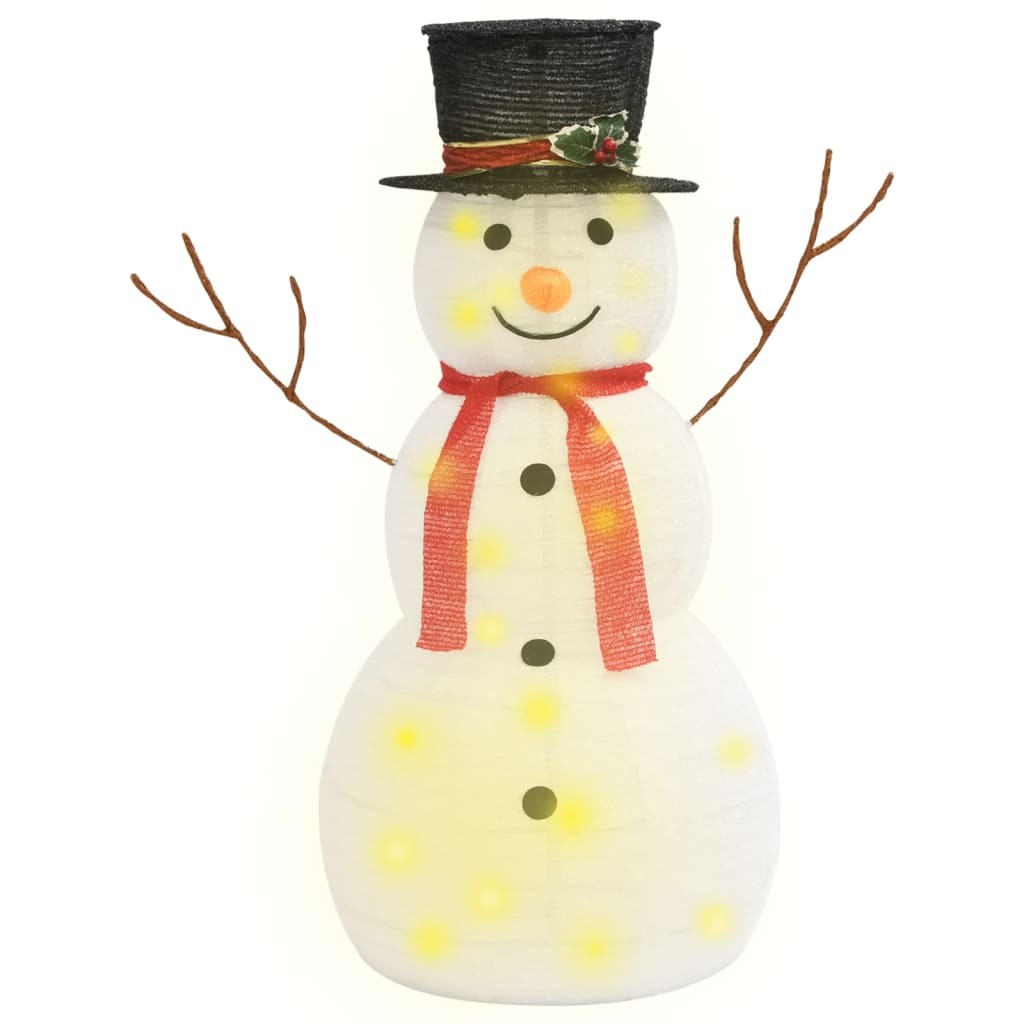 Snowman Figure White Fabric 35.4 in Decorative Inlays